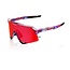 100% S3 SUNGLASSES FDJ GLOSS TRANS RED / BLUE - HIPER FIRE RED MIRROR