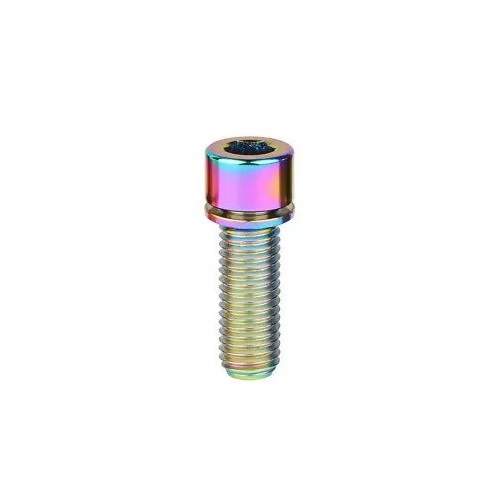 MISC TITANIUM STEM BOLT M6 X 20MM STANDARD HEAD RAINBOW (EACH)