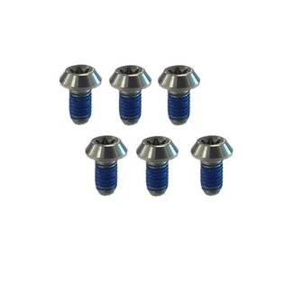 MISC TITANIUM ROTOT BOLTS M5 X 9MM T25 SILVER (6 PACK)