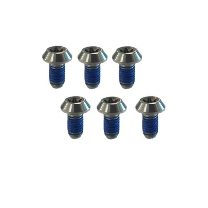 MISC TITANIUM ROTOT BOLTS M5 X 9MM T25 SILVER (6 PACK)