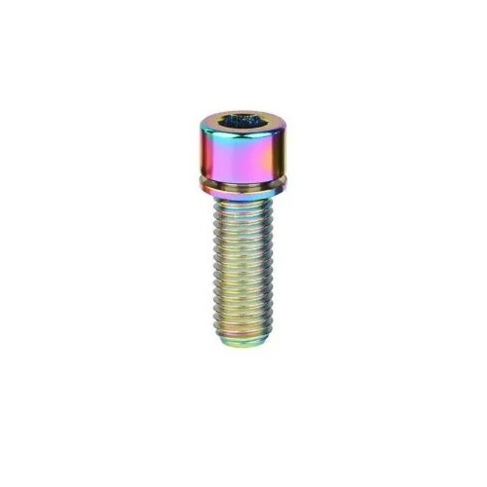 MISC TITANIUM STEM BOLT M5 X 10MM STANDARD HEAD RAINBOW (EACH)