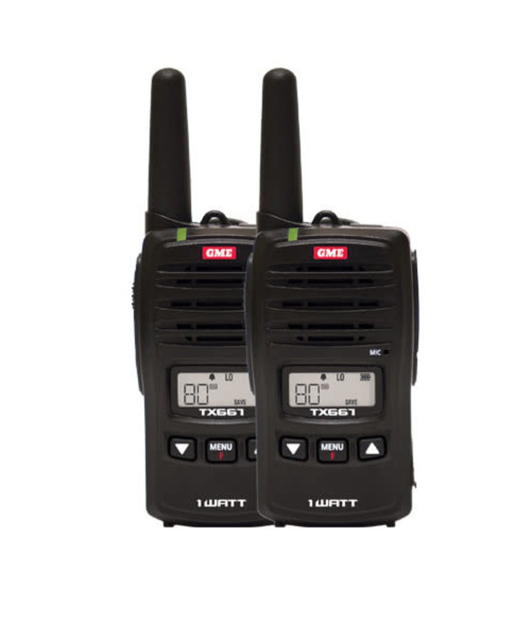 GME 1 Watt UHF CB Handheld Twin Pack The 4wd Zone