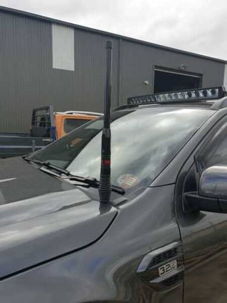 GMF 4x4 Bonnet Mount Antenna Bracket - Suit PX Ranger - Passenger Side