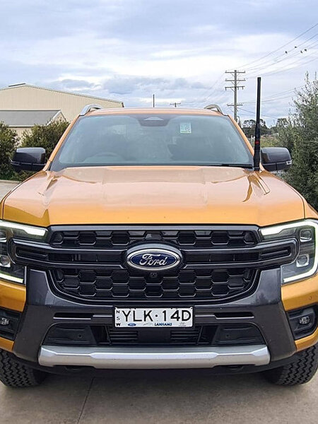 GMF 4x4 Bonnet Mount Antenna Bracket - Suit Next Gen/RA Ranger, Raptor & Everest - Driver Side