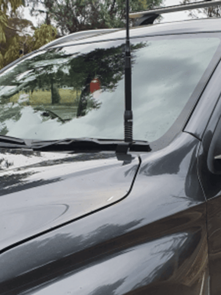 GMF 4x4 Bonnet Mount Antenna Bracket - Suit Mitsubishi QF Pajero Sport 2020+ - Passenger side