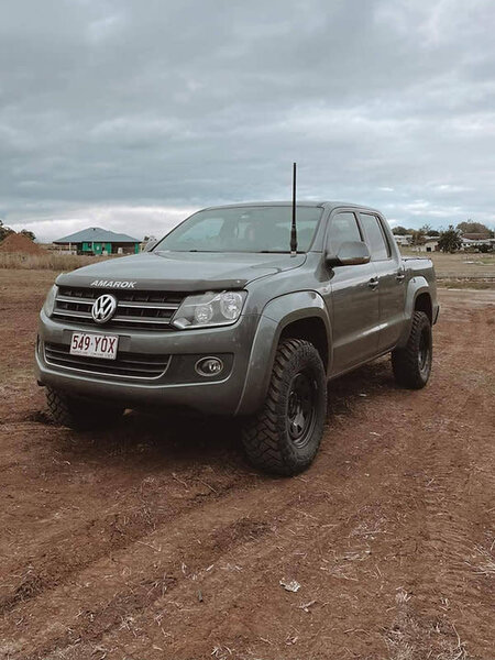 GMF 4x4 Bonnet Mount Antenna Bracket - Suit VW Amarok 2011-2023 - Pass Side