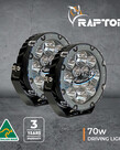 Ultravision Raptor 70 LED 7″ Driving Light (Pair) Inc harness - 5700k