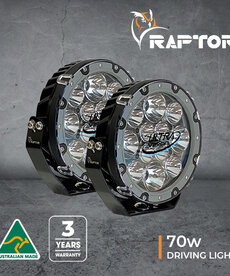 Raptor 70 LED 7″ Driving Light (Pair) Inc harness - 5700k