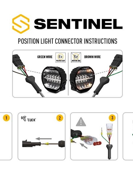 Lazer Lamps SENTINEL 9'' ELITE (BLACK) - with Position Lamp