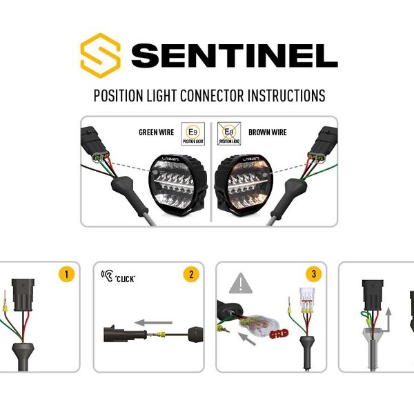 Lazer Lamps SENTINEL 9'' ELITE (BLACK) - with Position Lamp