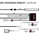 Lazer Lamps SINGLE-LAMP WIRING KIT (3-PIN, SUPERSEAL, 12V)