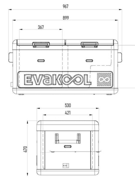 Evakool Downunder 95L Dual Zone Fridge/Freezer