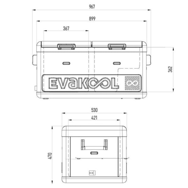 Evakool Downunder 95L Dual Zone Fridge/Freezer