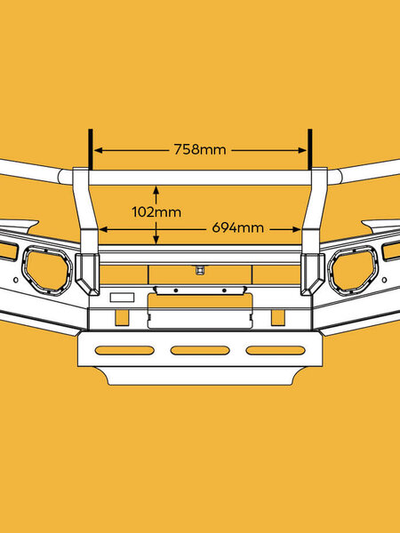 Oxley Bullbar - Suit Toyota Hilux 09/2020+ with Fogs and Tow Points