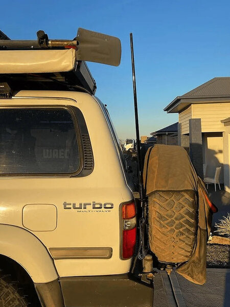 GMF 4x4 - Landcruiser LC80 Aerial UHF Antenna Tailgate Bracket Passenger Side