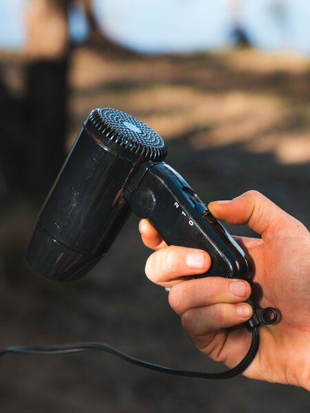 Wildtrack - 12Volt Portable Hair Dryer, Compact 2 Speed, 1.2m Cable