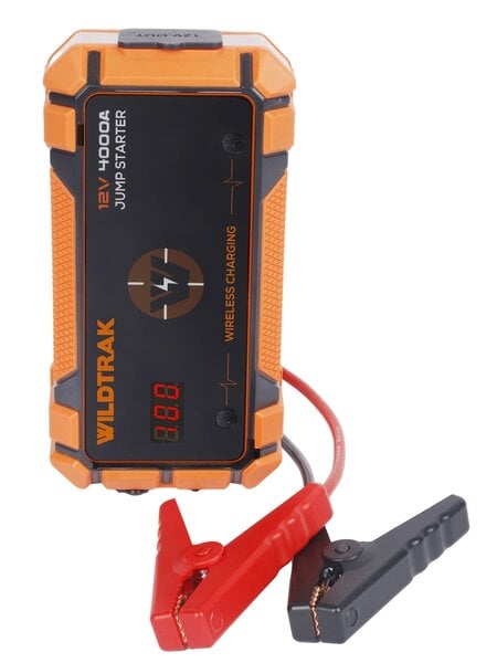 Wildtrack - Heavy-Duty 4000A 28KMAH HP Lithium Car & 4WD Jump Starter (Petrol & Diesel) with Case, USB C Port & Wireless Charging