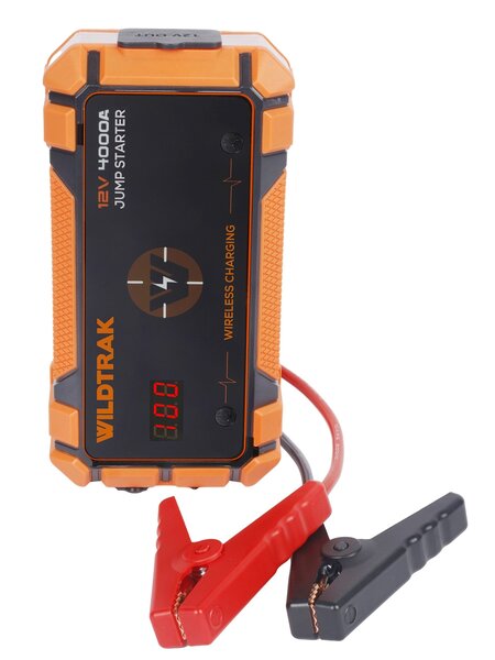 Wildtrack Wildtrack - Heavy-Duty 4000A 28KMAH HP Lithium Car & 4WD Jump Starter (Petrol & Diesel) with Case, USB C Port & Wireless Charging