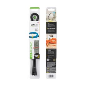 Nite-Ize Gear Tie Reusable Rubber Twist Tie 24 in - 2 Pack - Black