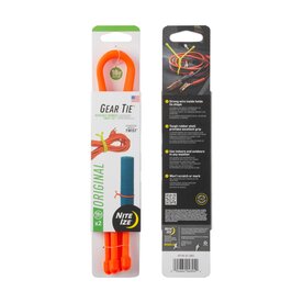 Nite-Ize Gear Tie Reusable Rubber Twist Tie 18 in - 2 Pack - Bright Orange
