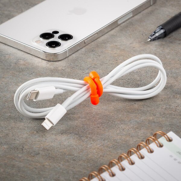 Nite-Ize Gear Tie Reusable Rubber Twist Tie 6 in - 2 Pack - Bright Orange