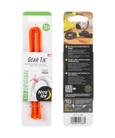 Nite Ize Gear Tie Reusable Rubber Twist Tie 12in - 2 Pack - Bright Orange Nite Ize Gear Tie Reusable Rubber Twist Tie 12in - 2 Pack - Bright Orange