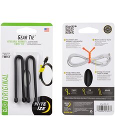 Nite-Ize Gear Tie Reusable Rubber Twist Tie 6 in - 2 Pack - Black Nite-Ize Gear Tie Reusable Rubber Twist Tie 6 in - 2 Pack - Black