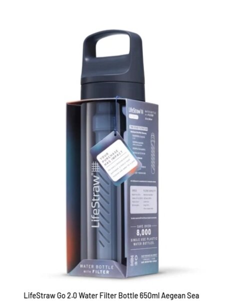 LifeStraw LifeStraw Go 2.0 Water Filter Bottle 650ml - Aegean Sea