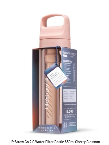 LifeStraw LifeStraw Go 2.0 Water Filter Bottle 650ml - Cherry Blossom