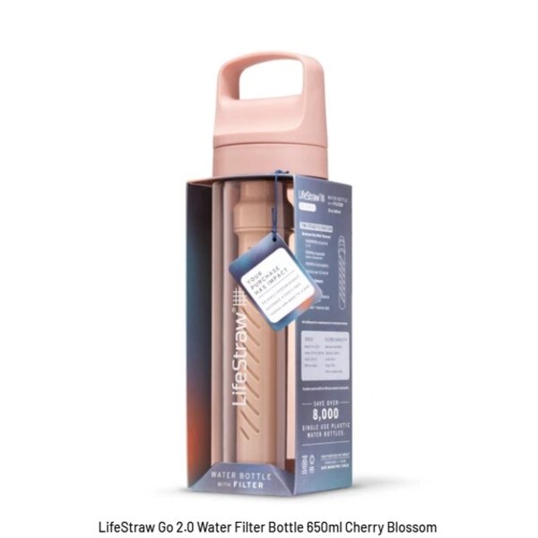 LifeStraw LifeStraw Go 2.0 Water Filter Bottle 650ml - Cherry Blossom