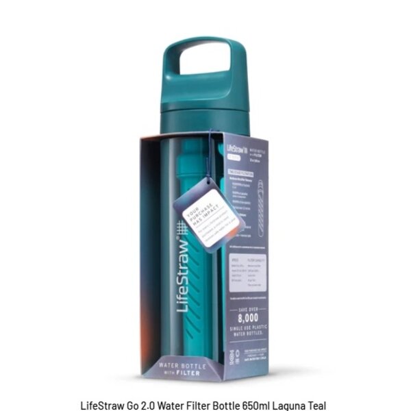LifeStraw LifeStraw Go 2.0 Water Filter Bottle 650ml - Laguna Teal