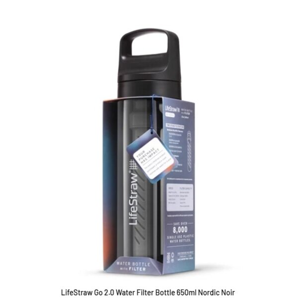 LifeStraw LifeStraw Go 2.0 Water Filter Bottle 650ml - Nordic Noir