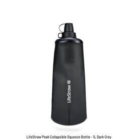 LifeStraw LifeStraw Peak Series Collapsible Squeeze Bottle - 1L - Dark Grey