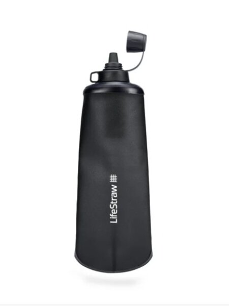LifeStraw LifeStraw Peak Series Collapsible Squeeze Bottle - 1L - Dark Grey