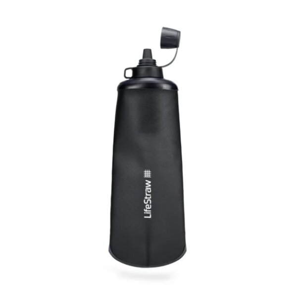 LifeStraw LifeStraw Peak Series Collapsible Squeeze Bottle - 1L - Dark Grey