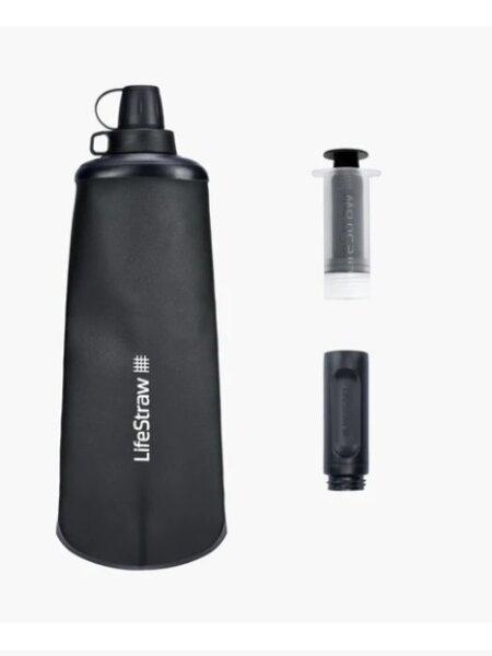 LifeStraw LifeStraw Peak Series Collapsible Squeeze Bottle - 1L - Dark Grey