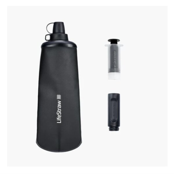 LifeStraw LifeStraw Peak Series Collapsible Squeeze Bottle - 1L - Dark Grey