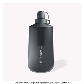 LifeStraw LifeStraw Peak Series Collapsible Squeeze Bottle - 650ml - Dark Grey