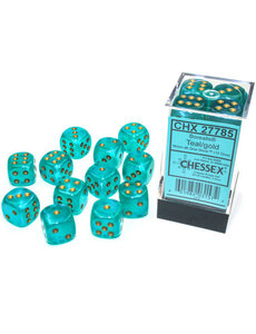 Chessex Borealis Teal/gold 16mm d6 Dice Block