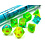 Chessex Lab Dice Gemini Plasma Green-Teal/orange Polyhedral 7-Die Set
