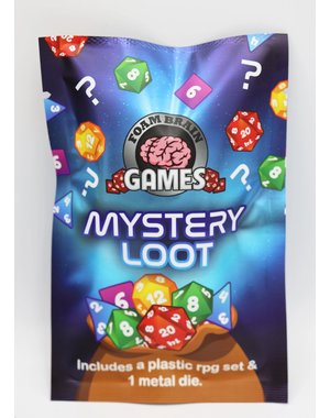 Foam Brain Mystery Loot: Plastic RPG Dice Set & Bonus Metal Die