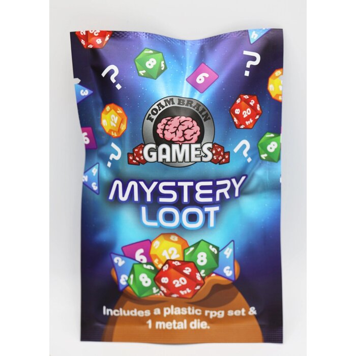 Foam Brain Mystery Loot: Plastic RPG Dice Set & Bonus Metal Die
