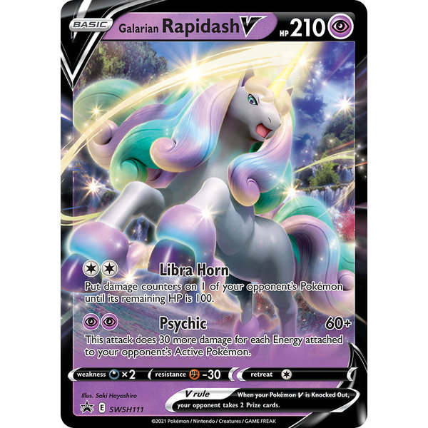 Pokemon Galarian Rapidash V (SWSH111) Lightly Played Holofoil