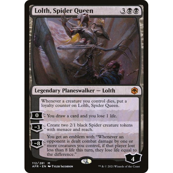 Magic: The Gathering Lolth, Spider Queen (112) Lightly Played
