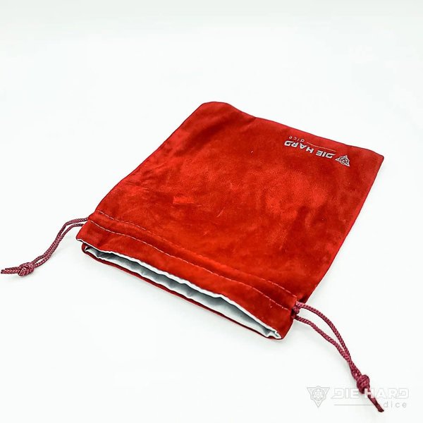 Die Hard Dice Satin Lined Velvet Bag - Medium Blood Red