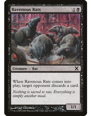 Magic: The Gathering Ravenous Rats (171) Lightly Played