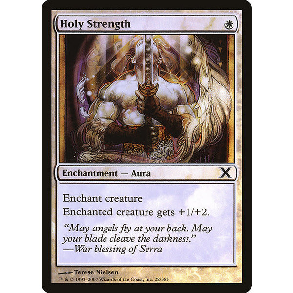 Magic: The Gathering Holy Strength (022) Damaged Foil