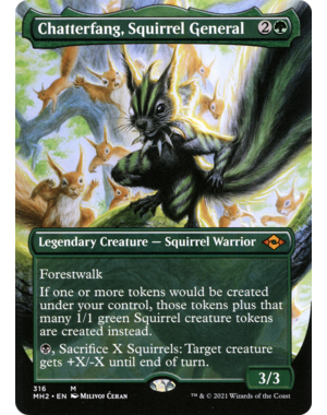 Magic: The Gathering Chatterfang, Squirrel General (Borderless) (316) Lightly Played Foil