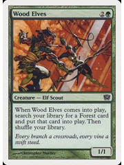 Magic: The Gathering Wood Elves (283) Heavily Played Foil