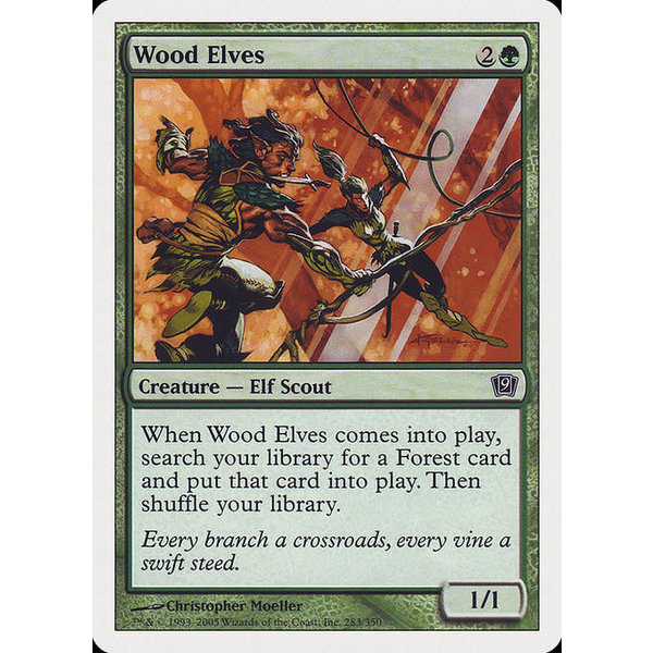 Magic: The Gathering Wood Elves (283) Heavily Played Foil